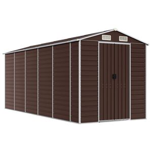 vidaXL barna horganyzott ac&eacute;l kerti f&eacute;szer 191 x 470 x 198 cm