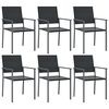 vidaXL 6 db fekete polyrattan kerti sz&eacute;k p&aacute;rn&aacute;val 54x62,5x89 cm