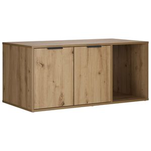 vidaXL Macska ketrec b&uacute;tor K&eacute;zműves T&ouml;lgy 100 x 49 x 45 cm Szerelt Fa