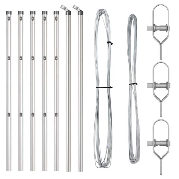 vidaXL Ker&iacute;t&eacute;soszlop 7 pcs Ez&uuml;st Ac&eacute;l