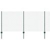 vidaXL L&aacute;nccelpes ker&iacute;t&eacute;s oszloppal 25 x 1 m PVC-bevonatos ac&eacute;l Z&ouml;ld