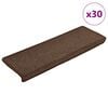 vidaXL 30 db l&eacute;pcsőszőnyeg, k&aacute;v&eacute;barna, t&eacute;glalap alak&uacute; sz&eacute;llel, 65 x 21 x 4 cm