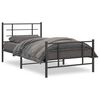 vidaXL fekete f&eacute;m &aacute;gykeret fej- &eacute;s l&aacute;bt&aacute;ml&aacute;val 107 x 203 cm