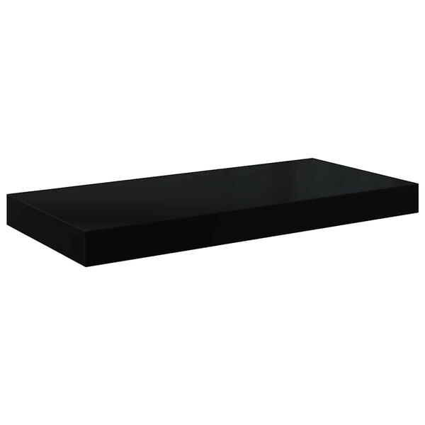 vidaXL magasf&eacute;nyű fekete MDF lebegő fali polc 50 x 23 x 3,8 cm