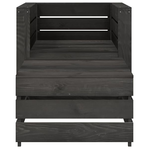 vidaXL 2 részes szürke impregnált fenyőfa kerti raklap-ülőgarnitúra