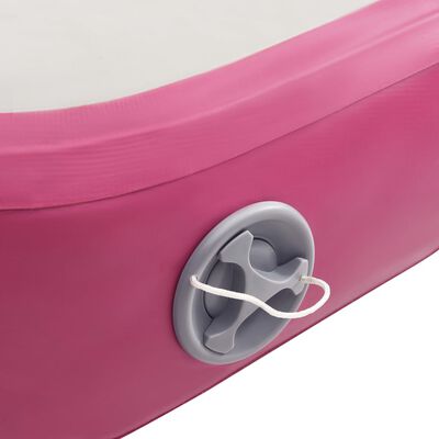 vidaXL rózsaszín PVC felfújható tornamatrac pumpával 300 x 100 x 20 cm