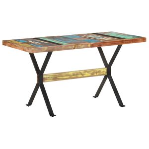 vidaXL t&ouml;m&ouml;r &uacute;jrahasznos&iacute;tott fa &eacute;tkezőasztal 140 x 70 x 76 cm