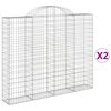 vidaXL 2 db &iacute;ves horganyzott vas gabion kos&aacute;r 200x30x160/180 cm