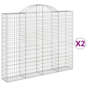 vidaXL 2 db &iacute;ves horganyzott vas gabion kos&aacute;r 200x30x160/180 cm