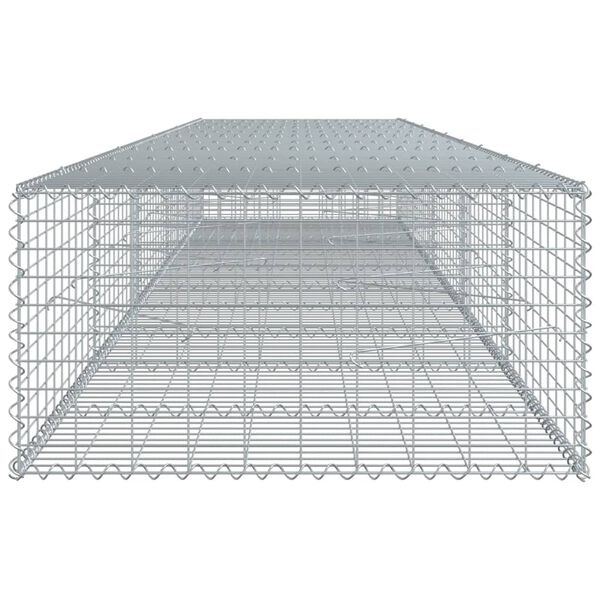 vidaXL horganyzott vas gabion kos&aacute;r fed&eacute;llel 500 x 100 x 50 cm