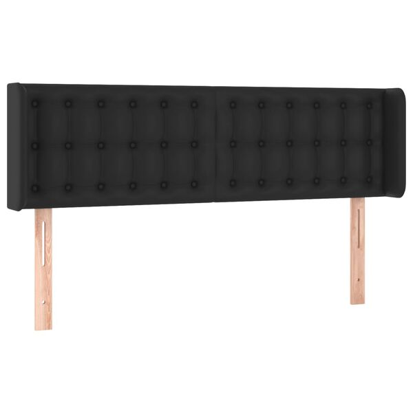 vidaXL fekete műbőr sz&aacute;rnyas fejt&aacute;mla 147x16x78/88 cm