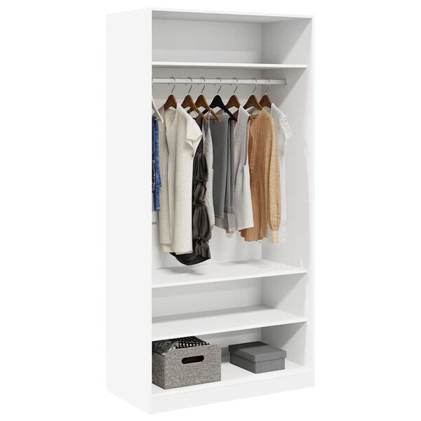 vidaXL feh&eacute;r szerelt fa ruh&aacute;sszekr&eacute;ny 100 x 50 x 200 cm