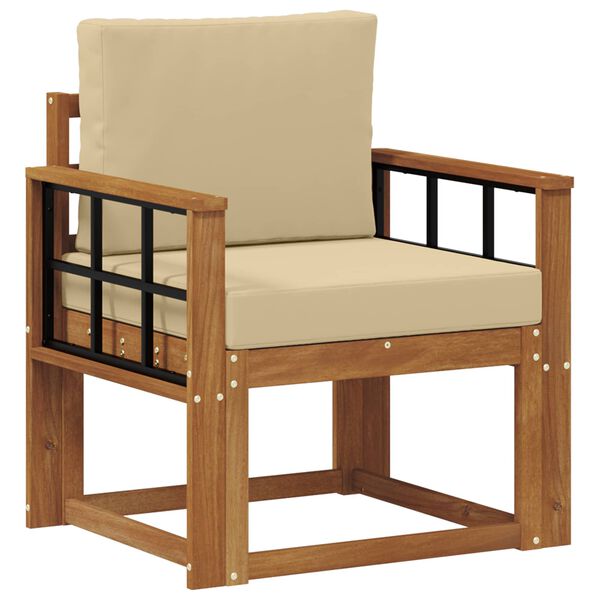 vidaXL K&uuml;lt&eacute;ri kanap&eacute; T&ouml;m&ouml;r ak&aacute;cfa &eacute;s poli&eacute;szter Term&eacute;szetes