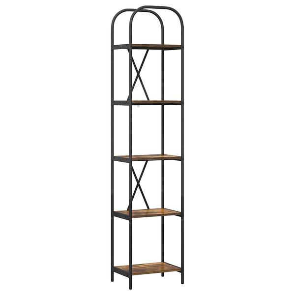 vidaXL K&ouml;nyvespolc F&uuml;st&ouml;lt t&ouml;lgy 40 x 30 x 183 cm Faanyag