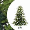 vidaXL Műfenyő g&ouml;mb&ouml;kkel 120 cm 150 LED Meleg feh&eacute;r PVC &eacute;s f&eacute;m Z&ouml;ld