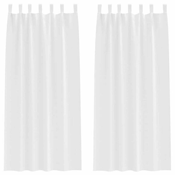 vidaXL Fekete F&uuml;gg&ouml;ny Gyűrűkkel 2 pcs Tiszta Feh&eacute;r 260 x 140 cm