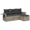vidaXL 4 r&eacute;szes vil&aacute;gossz&uuml;rke polyrattan kerti &uuml;lőgarnit&uacute;ra p&aacute;rn&aacute;kkal