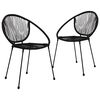 vidaXL 2 db fekete PVC rattan kerti sz&eacute;k