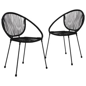 vidaXL 2 db fekete PVC rattan kerti sz&eacute;k