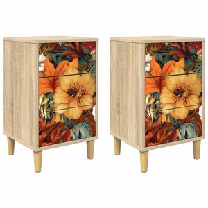 vidaXL &Eacute;jjeliszekr&eacute;ny GENNEP 2 db Sonoma T&ouml;lgy 36 x 33 x 60 cm