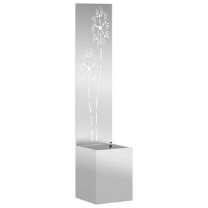 vidaXL Kertv&eacute;dő v&aacute;szon Vir&aacute;gos Ez&uuml;st 32 x 32 x 150 cm Horganyzott ac&eacute;l