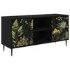 vidaXL TV szekr&eacute;ny RHENEN 102 x 33 x 51 cm Fekete T&ouml;lgy Szerelt Fa