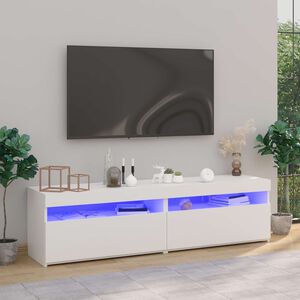 vidaXL 2 db feh&eacute;r TV-szekr&eacute;ny LED-vil&aacute;g&iacute;t&aacute;ssal 75 x 35 x 40 cm