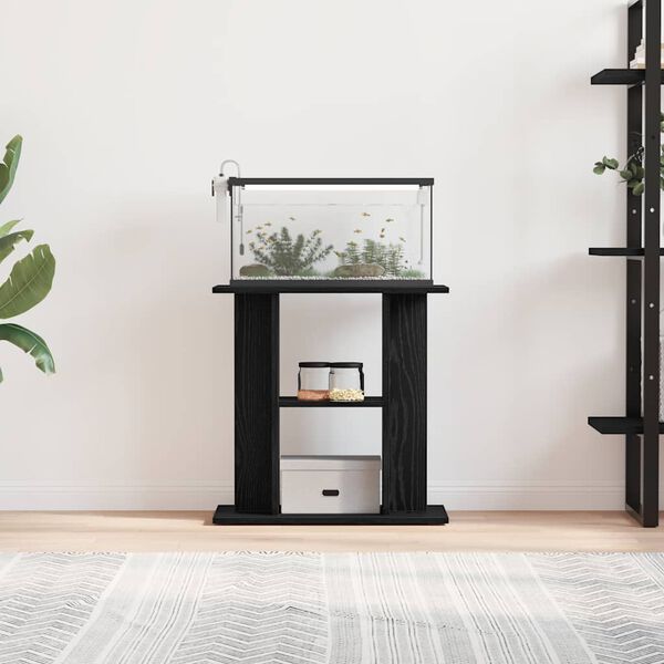 vidaXL fekete t&ouml;lgyfa akv&aacute;rium&aacute;llv&aacute;ny 60 x 30 x 60 cm