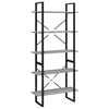 vidaXL 5 szintes sz&uuml;rke sonoma szerelt fa k&ouml;nyvszekr&eacute;ny 80x30x175 cm