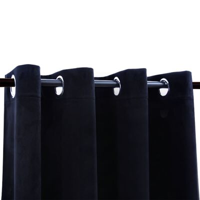 vidaXL fekete bársony sötétítőfüggöny fémkarikákkal 290 x 245 cm