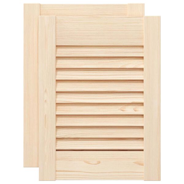 vidaXL 2 db tömör fenyőfa lamellás szekrényajtó 39,5x29,5 cm