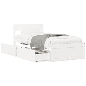 vidaXL feh&eacute;r t&ouml;m&ouml;r fenyőfa &aacute;gy matrac n&eacute;lk&uuml;l 90 x 200 cm