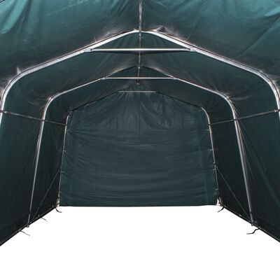 vidaXL sötétzöld elmozdítható PVC állattartó sátor 550 g/m² 3,3 x 16 m