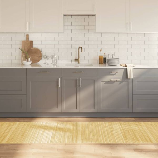 vidaXL n&eacute;gysz&ouml;gletű vil&aacute;gos term&eacute;szetes bambusz szőnyeg 80x 400 cm