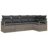 vidaXL Kanap&eacute; Szett 5 pcs Sz&uuml;rke polirattan