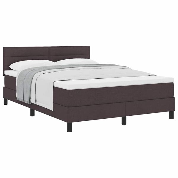vidaXL Boxspring &aacute;gy matraccal S&ouml;t&eacute;t Barna 140 x 200 cm sz&ouml;vet