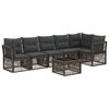 vidaXL Kerti Kanap&eacute; Szett 7 db Sz&uuml;rke polirattan