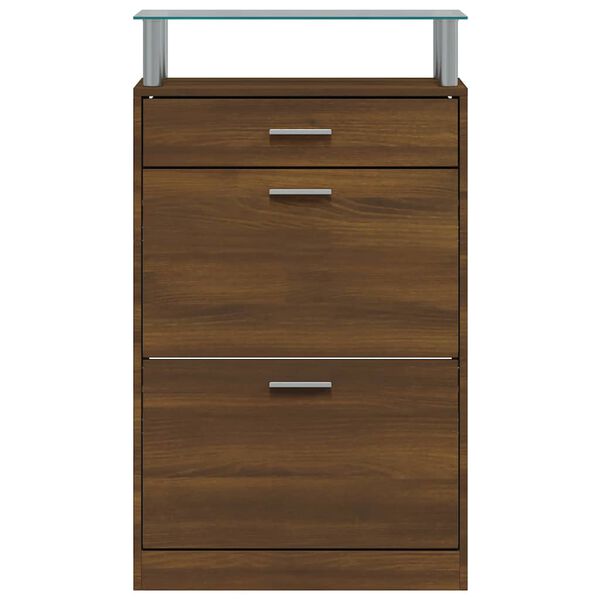 vidaXL barna t&ouml;lgysz&iacute;nű szerelt fa cipősszekr&eacute;ny 63x24x104 cm