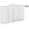 vidaXL 10 db &iacute;ves horganyzott vas gabion kos&aacute;r 300x50x180/200 cm