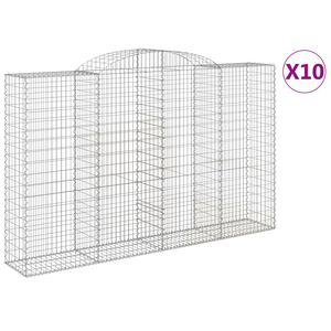 vidaXL 10 db &iacute;ves horganyzott vas gabion kos&aacute;r 300x50x180/200 cm