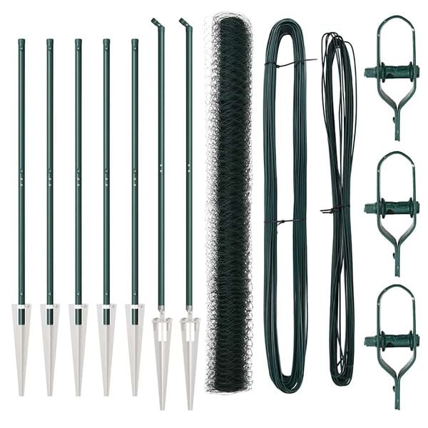 vidaXL Ker&iacute;t&eacute;soszlop Z&ouml;ld 10 x 1,6 m (50 mm h&aacute;l&oacute;) Ac&eacute;l &eacute;s PVC