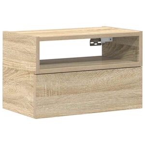 vidaXL sonoma t&ouml;lgy sz&iacute;nű falra szerelhető &eacute;jjeliszekr&eacute;ny 45x26x28,5cm