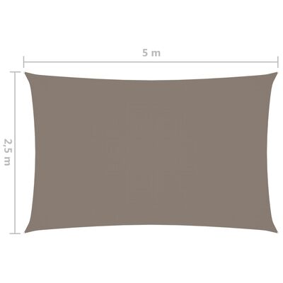 vidaXL tópszínű téglalap alakú oxford-szövet napvitorla 2,5 x 5 m