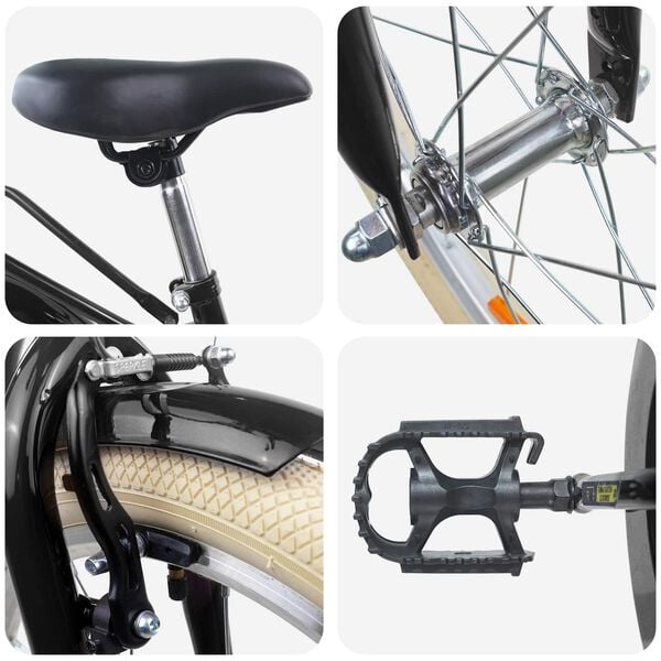 vidaXL Gyerek Bicikli 20 H&uuml;velyk 6-11 &eacute;ves korig aj&aacute;nlott Fekete