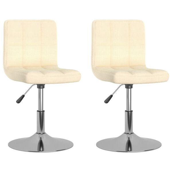 vidaXL 2 db krémszínű szövet forgó étkezőszék