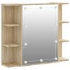 vidaXL sonoma t&ouml;lgy sz&iacute;nű t&uuml;kr&ouml;s szekr&eacute;ny LED-ekkel 70 x 16,5 x 60 cm