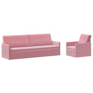 vidaXL Kanap&eacute; Szett 2 pcs R&oacute;zsasz&iacute;n B&aacute;rsony