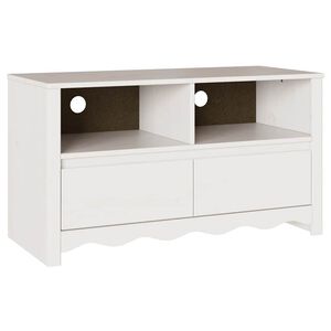 vidaXL TV Szekr&eacute;ny fi&oacute;kkal Drammen Feh&eacute;r 99 x 43 x 55 cm T&ouml;m&ouml;r fenyőfa