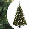 vidaXL Műkar&aacute;csonyfa g&ouml;mbbel 120 cm 150 LED Meleg feh&eacute;r PVC &eacute;s f&eacute;m