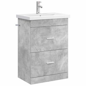 vidaXL F&uuml;rdőszoba b&uacute;tor szett Betonsz&uuml;rke 61 x 40 x 84,5 cm Szerelt Fa
